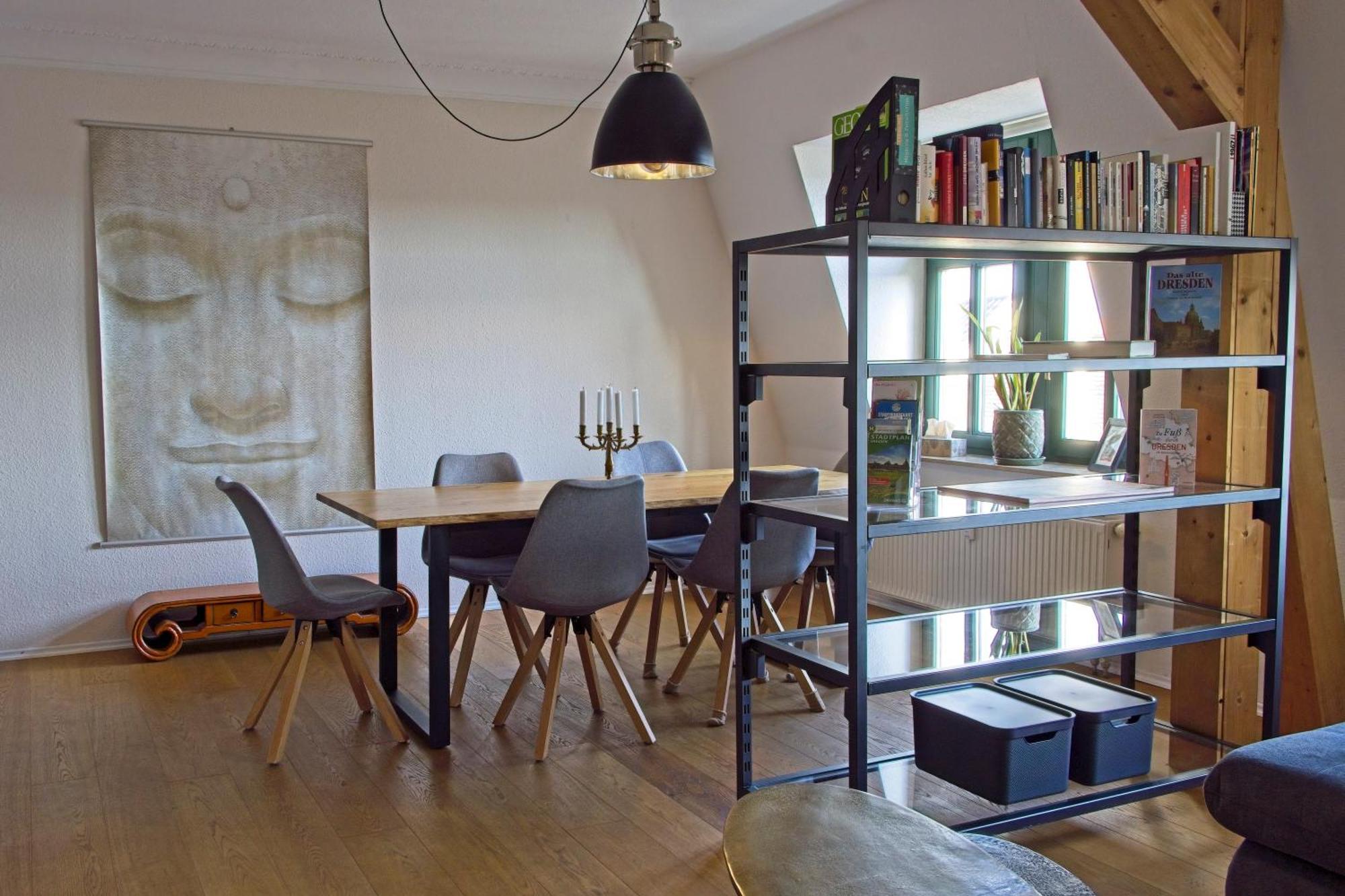 Neustadt-Aussicht - Grosse Wohnung Mit Balkon Dresda Esterno foto
